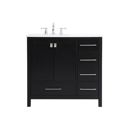 ELEGANT DECOR 36 Inch Single Bathroom Vanity In Black VF18836BK